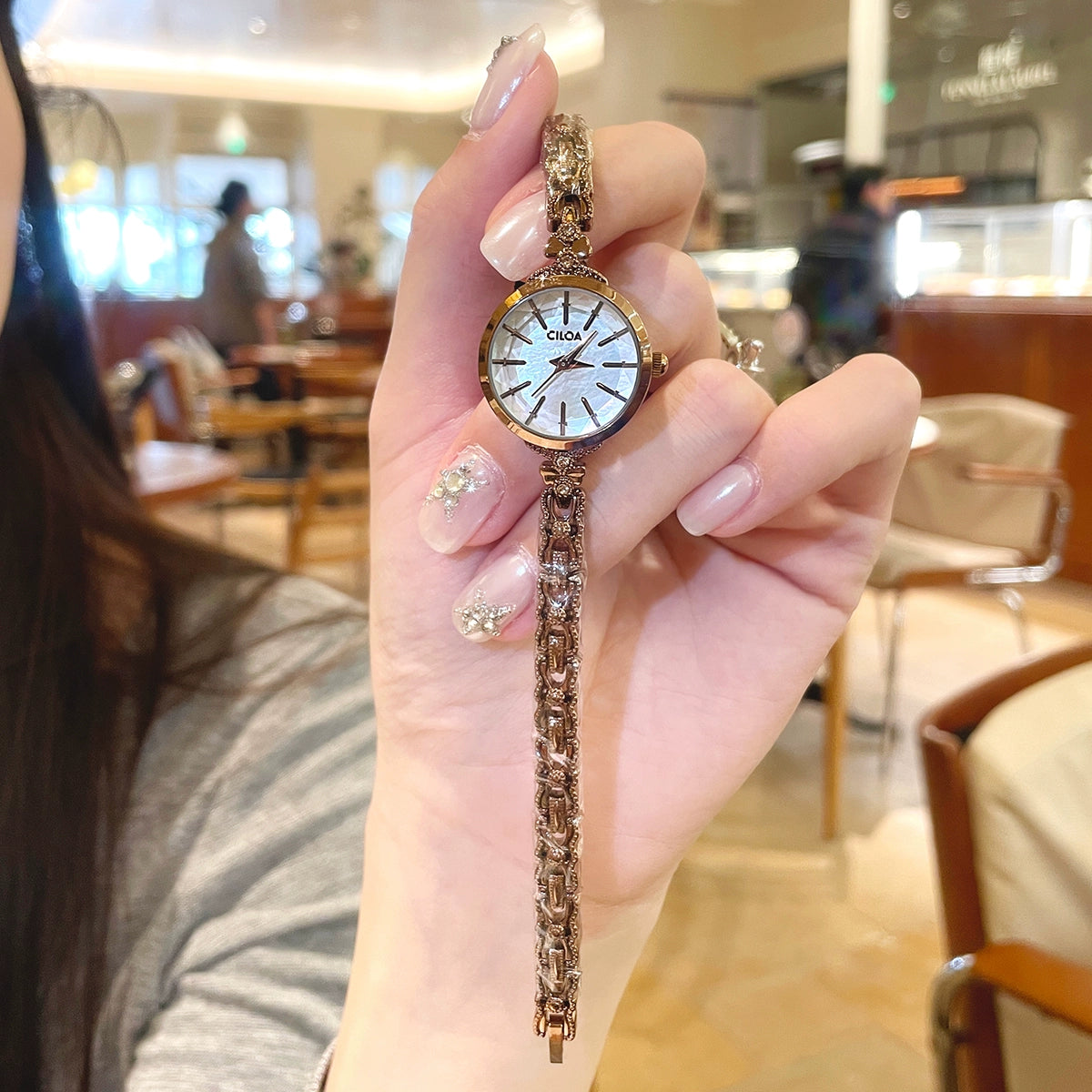 Mazie Elegant Link Watch - Caramel Coffee [ZCOKWD4K]