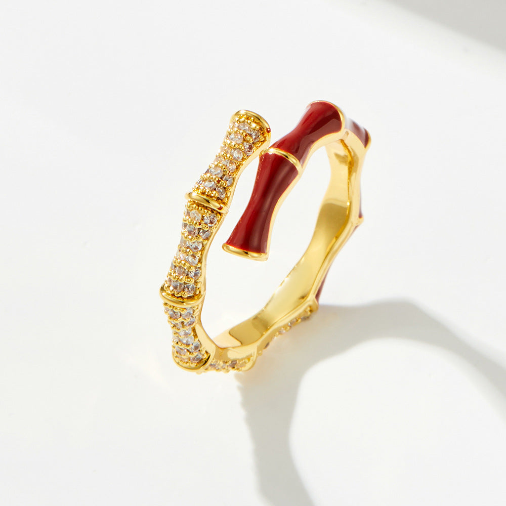 Alyssia Ancara Red Bamboo Ring - R12382M049 [YFFR5ORY]