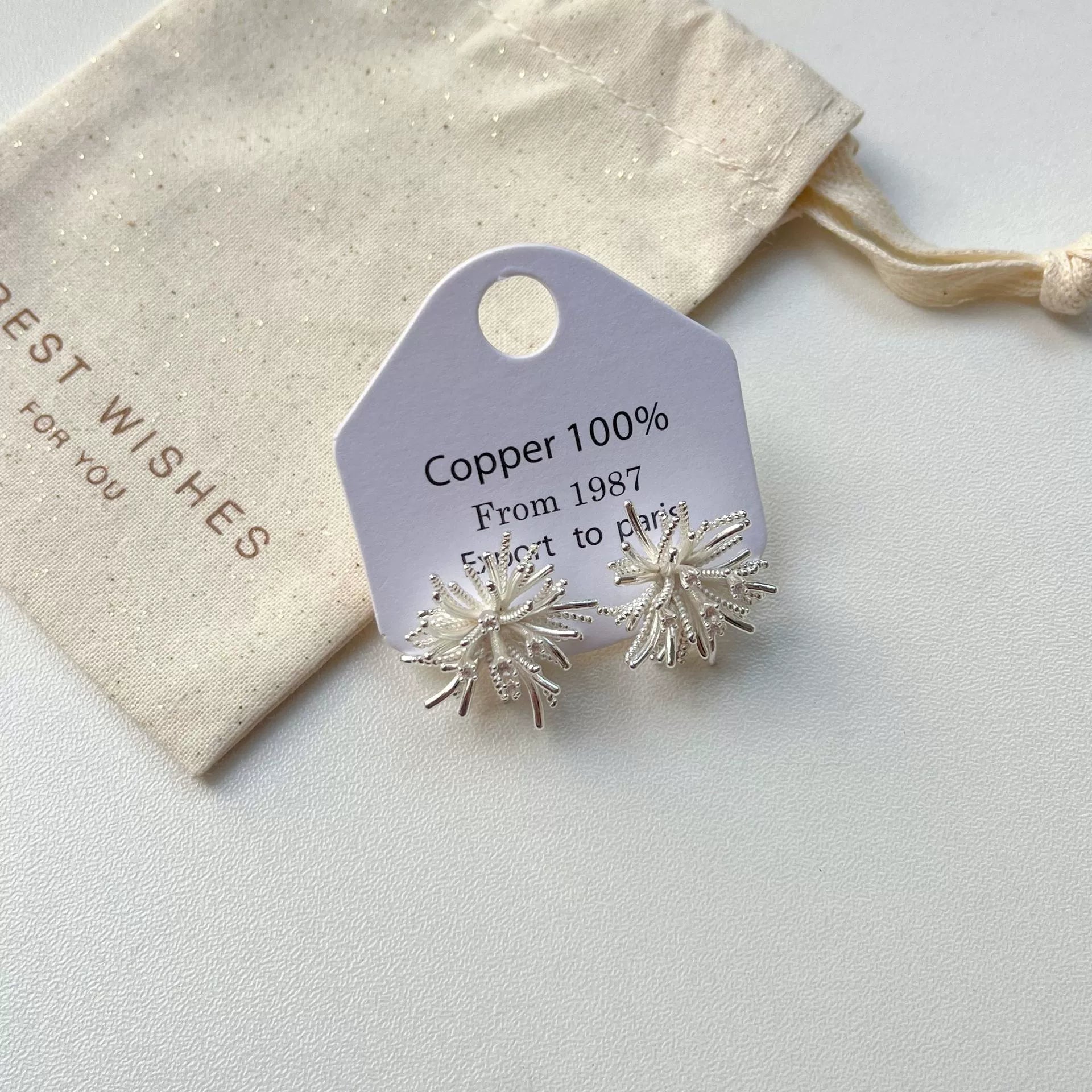 Maryan Dandelion Drop Earrings - Silver Dandelion Earrings [9VYA1HNL]
