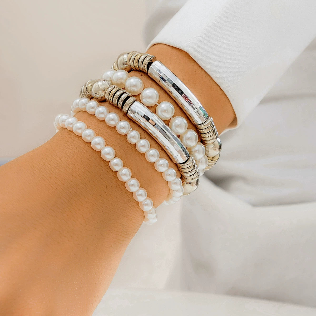 Maycee Cyberpunk Bracelet Set - Style 02 White K [7Z8RC0TP]