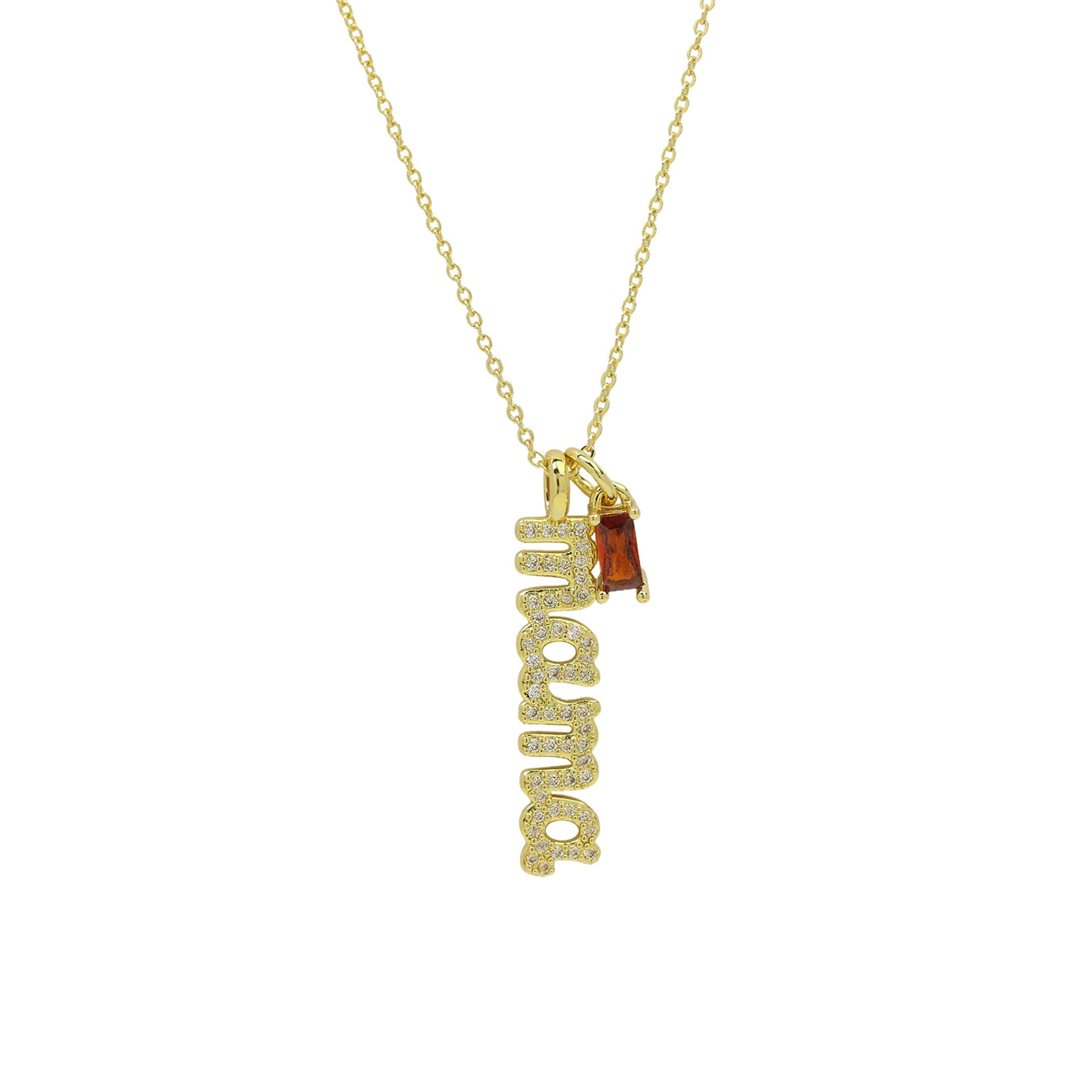 Alayjah Mama Birthstone Necklace - January Birthstone Necklace [GJ384QY2]