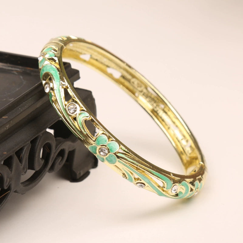 Raniyah Cloisonné Floral Bracelet - Green [MJJZ8ZGA]