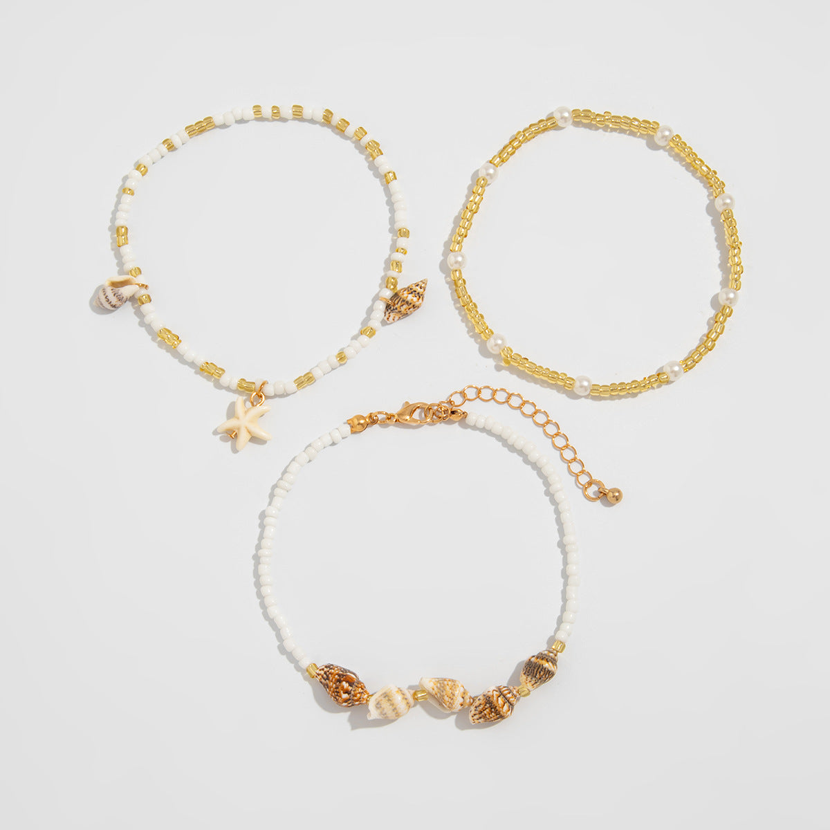 Viana Mixed Bead Shell Anklet - Mixed Color [MH6QZFDR]