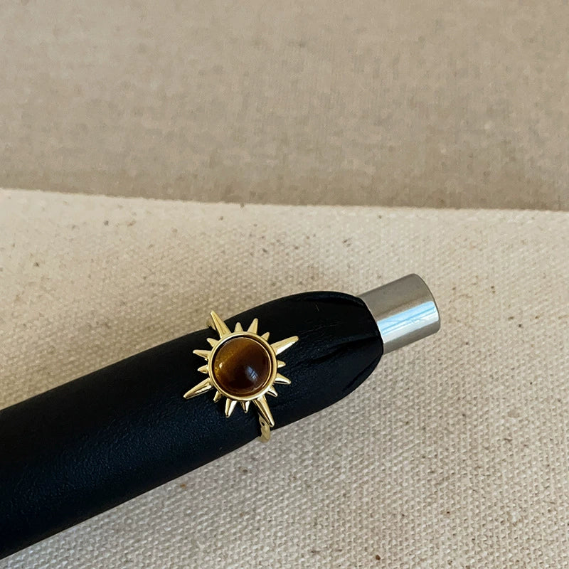 Lindley Golden Tiger Eye Ring - Sunflower Tiger Eye Ring [B3CUVOIT]