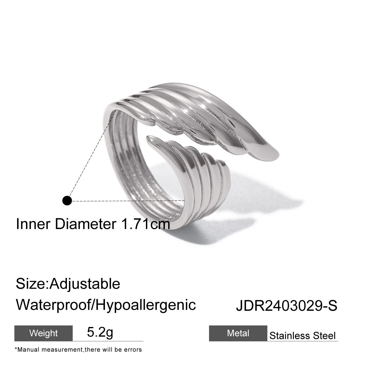 Brayley Winged Open Ring - JDR2403029-S [PM2Q6ZPO]