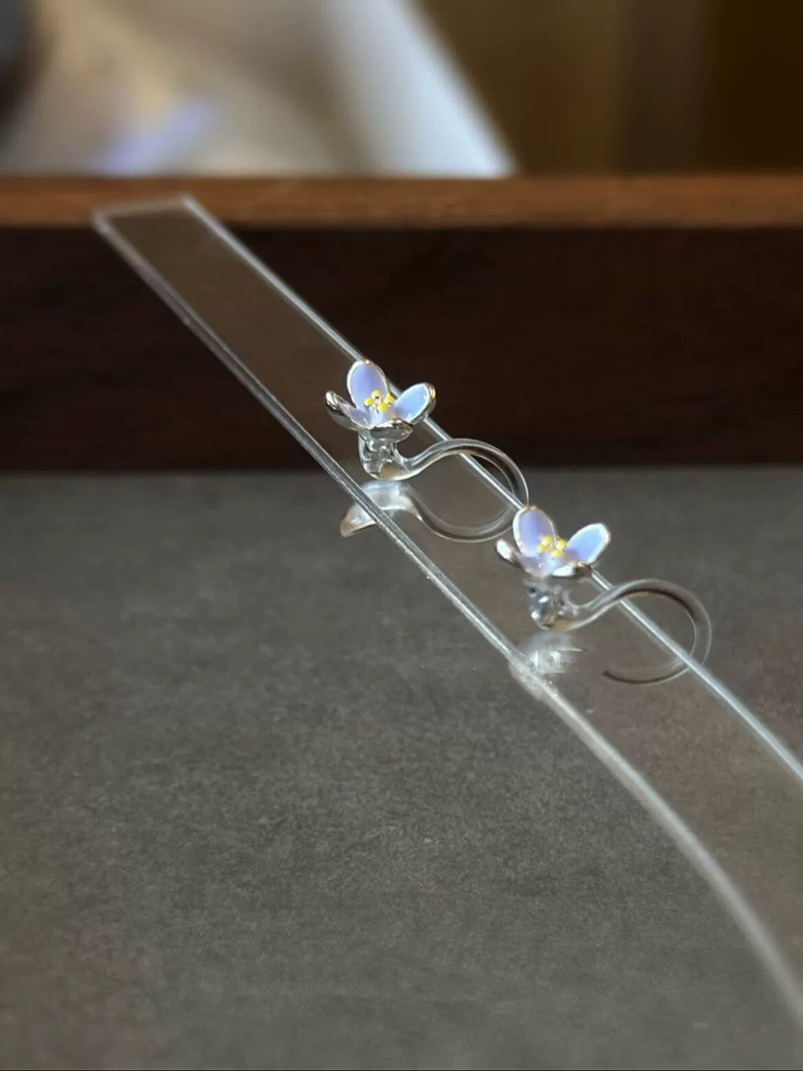 Agnes Lilac Blossom Studs - Ear Clip Earrings