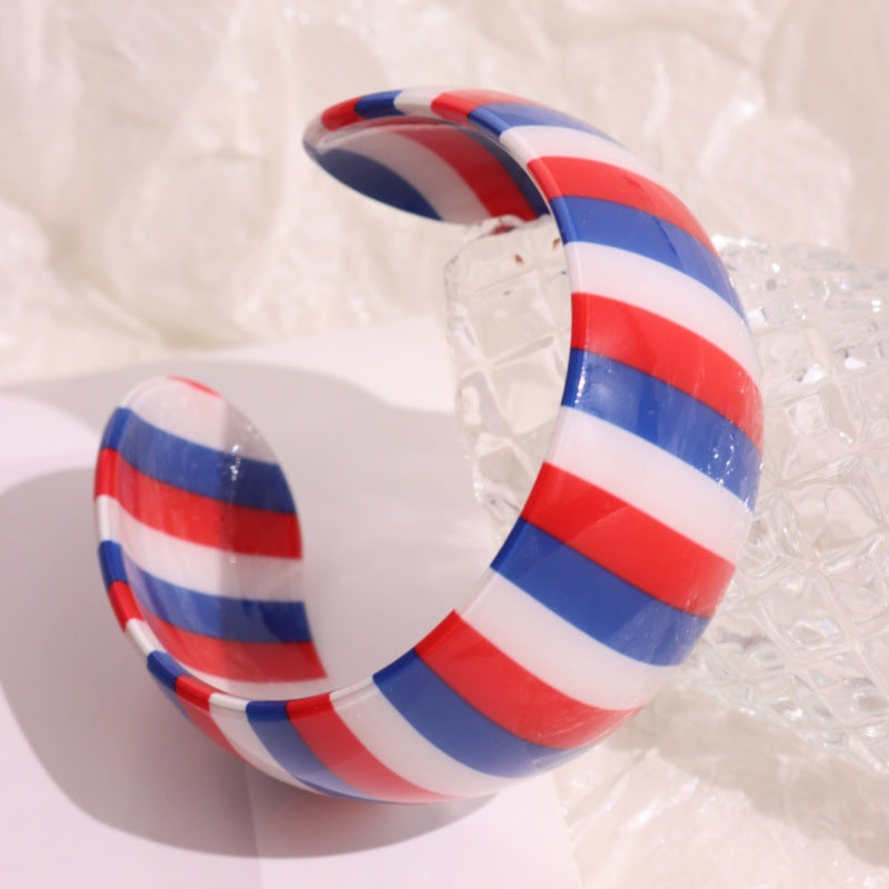 Naia Striped Resin Cuff - Brown Swirl [5DV3SO7I]