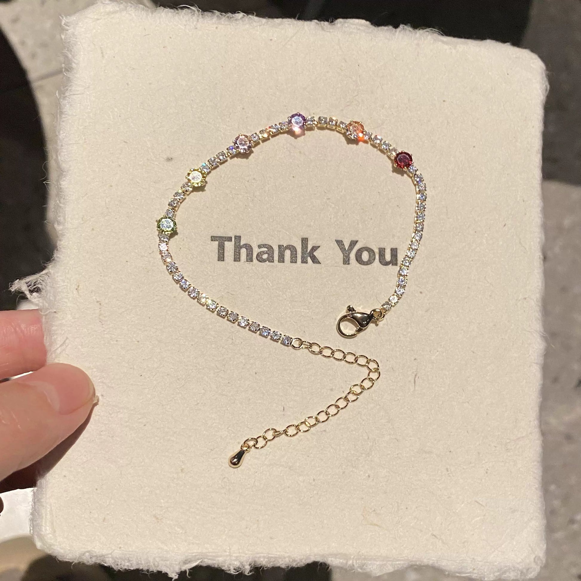 Meryem Rainbow Zircon Bracelet - Colorful Crystal Bracelet