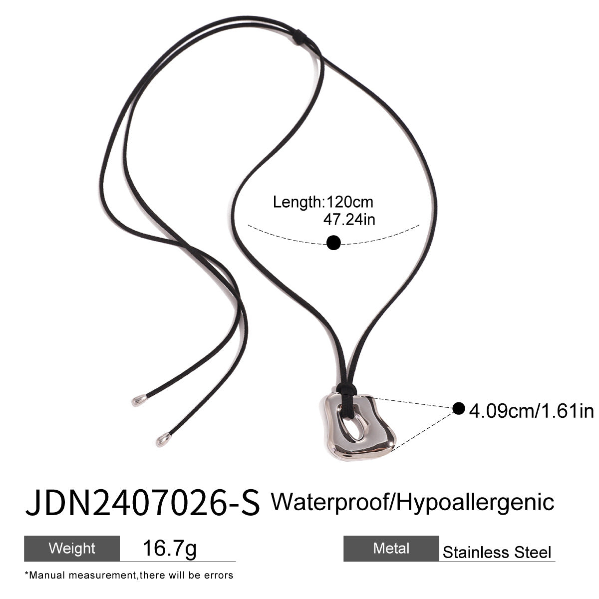 Romina Asymmetric Liquid Pendant Necklace - Bright Silver Tone [QC0ELWGQ]