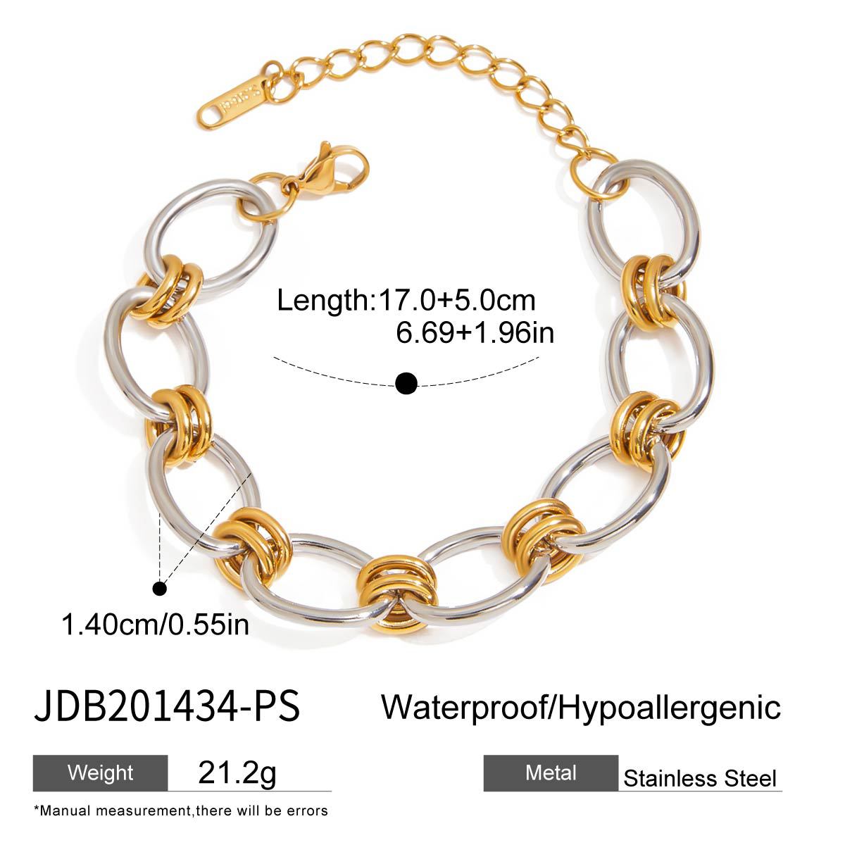 Germani Two-Tone Cuban Bracelet - JDB201434-PS [B5ENHCSV]