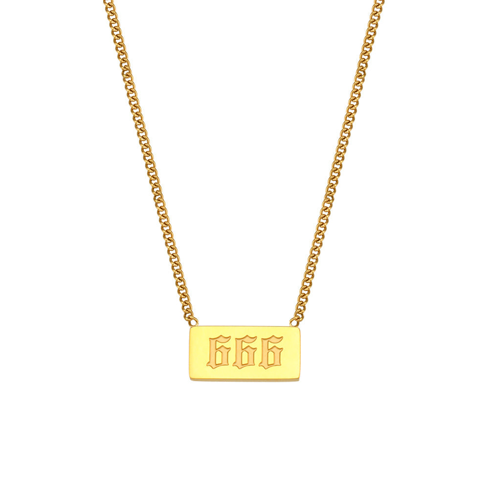 Evelia Angel Number Necklace - Angel Number Necklace - 666 [1JYC30JL]