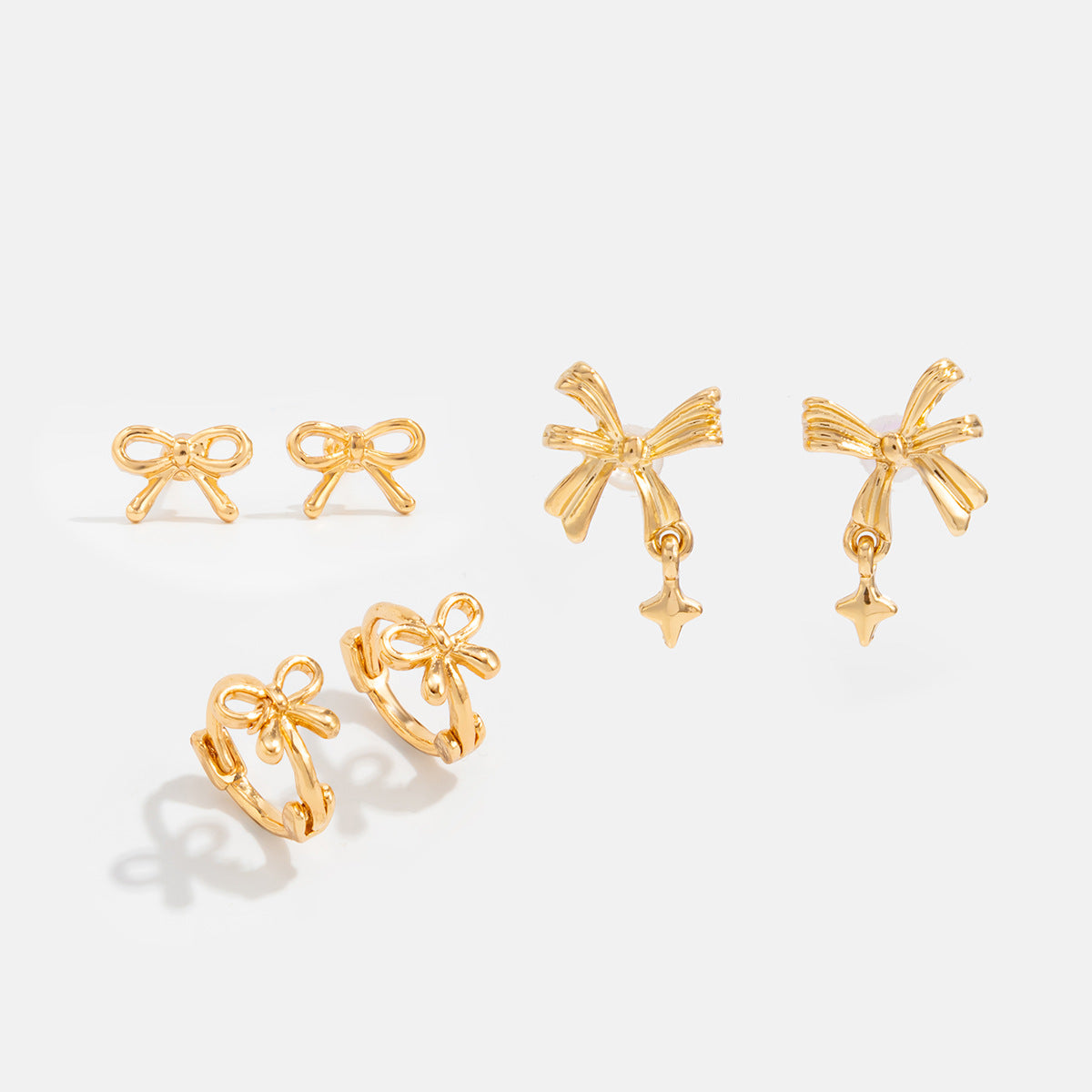 Aurorah Delicate Bow Ear Cuff Set - Gold [99S83JKH]