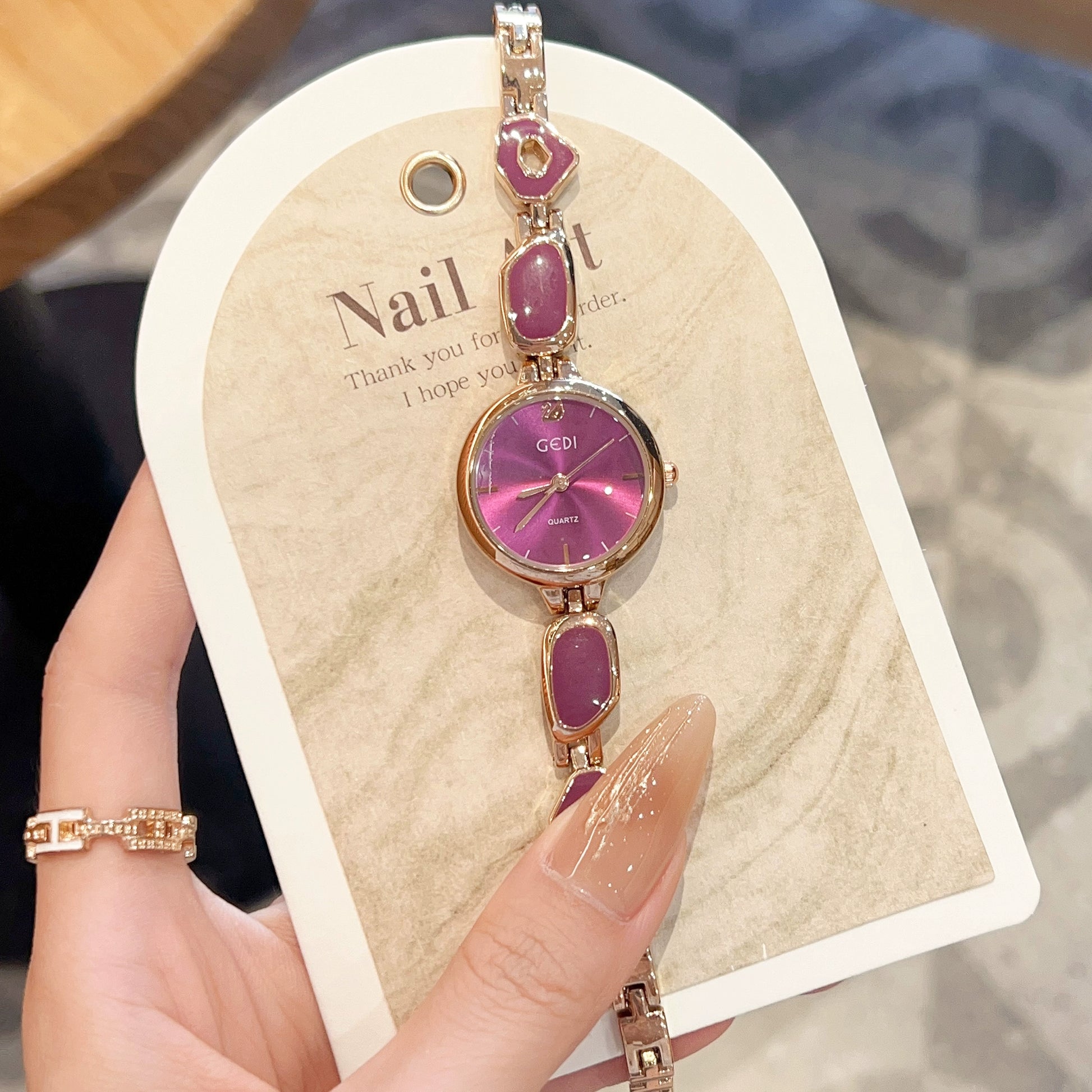 Abriella Elegant Bracelet Watch - Stylish Purple [48EEAZYL]