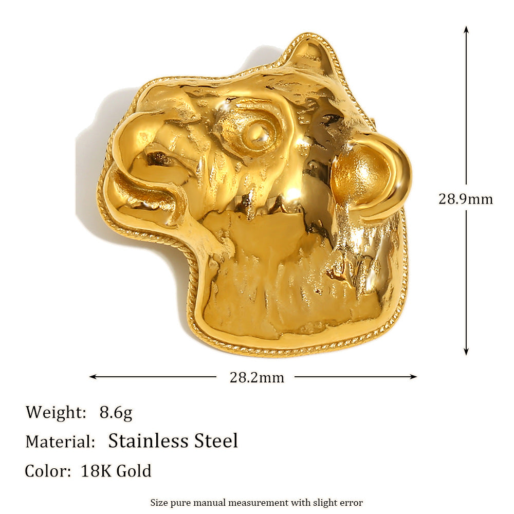 Rona Elegant Gold Brooch - Lion Head Brooch - Gold [BLO21JJH]