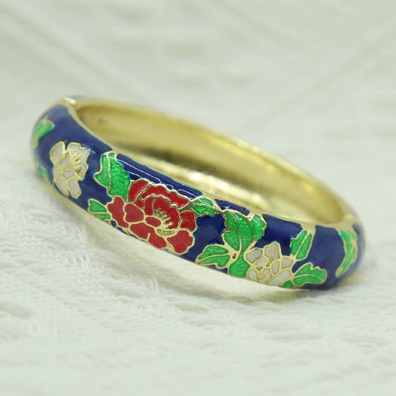 Jariah Peony Cloisonné Bracelet - Dark Blue [8NNNUWX5]