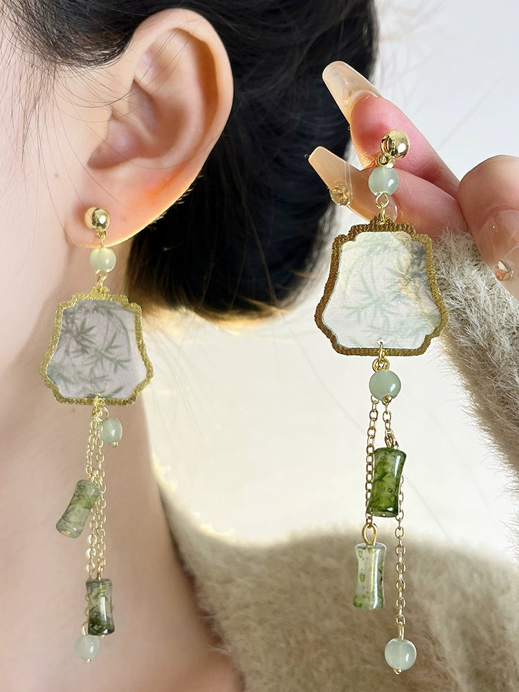 Hayes Chinoiserie Tassel Earrings - New Chinoiserie Earrings (Pair) [Z5MWWU0K]