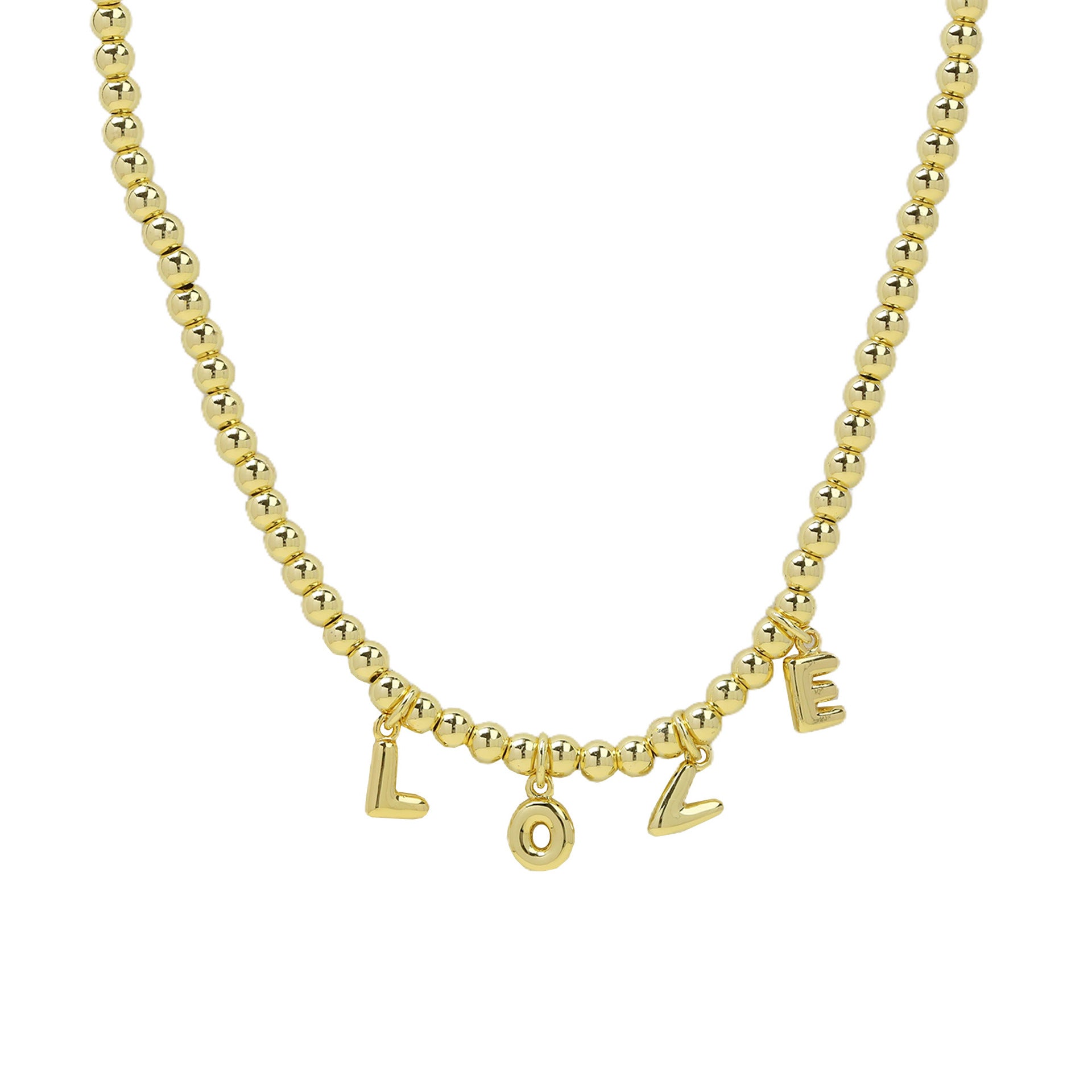 Kelani Beaded Letter Necklace - Love Necklace [DV98Q1Z2]