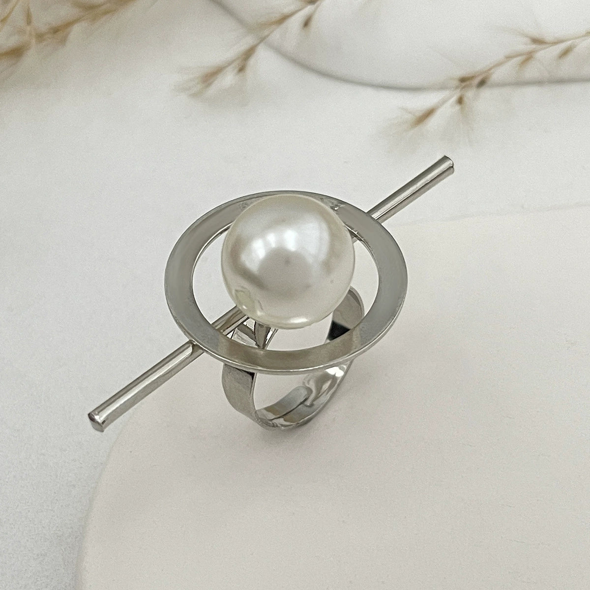 Emaline Baroque Pearl Ring Set - Silver Tone Set 02 [42K280GC]