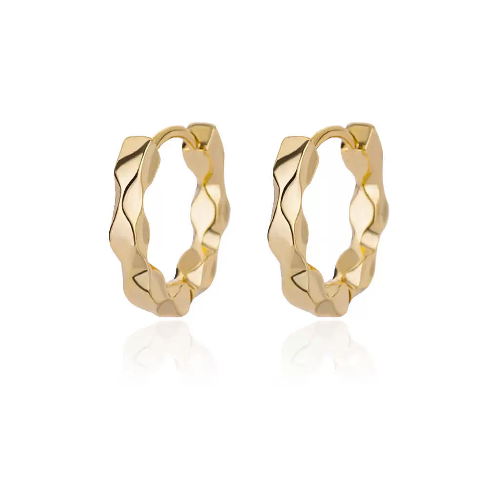 Phoebe Gold Chunky Hoop Earrings - E3120G-2