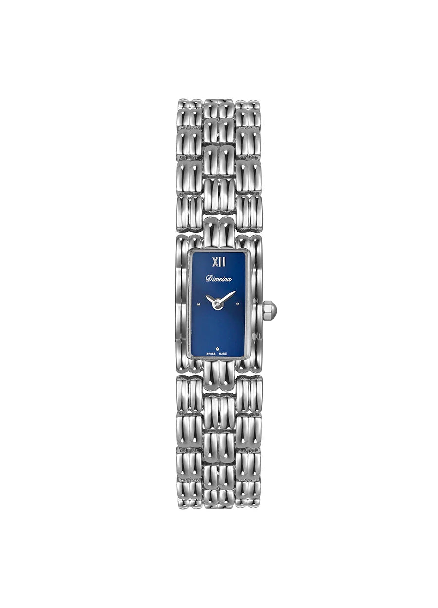 Arika Vintage Square Bracelet Watch - Silver Jelly Blue