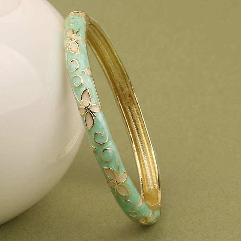 Eden Cloisonne Clover Bracelet - Blue Green [E8QC7XPS]