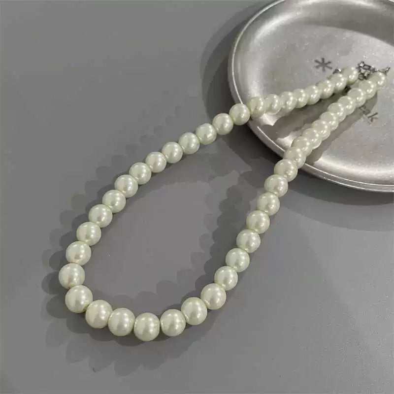 Malaika Pearl Heart Necklace Set - 10mm White Pearl Necklace [M37TL1RX]