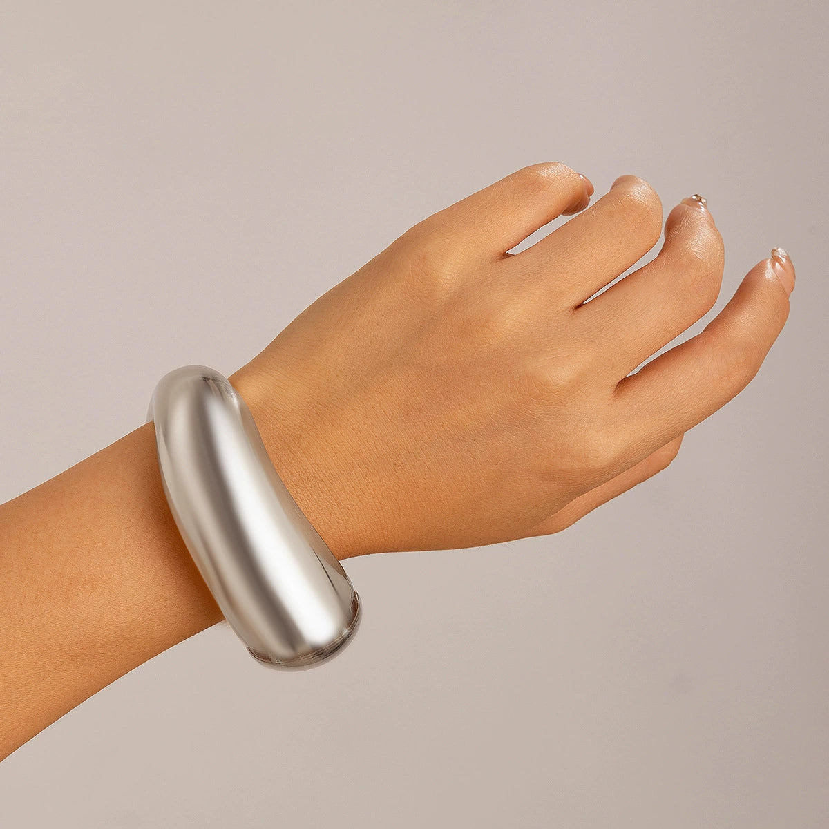 Anasofia Waterdrop Cuff Bracelet - Style 07 Silver [ISDSJ6KO]