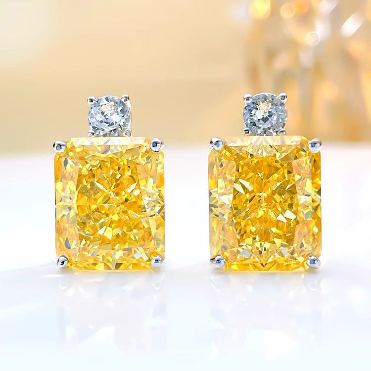 Lailani Radiant Carat Jewelry Set - Yellow Diamond Ear Studs [5QVHFRCW]