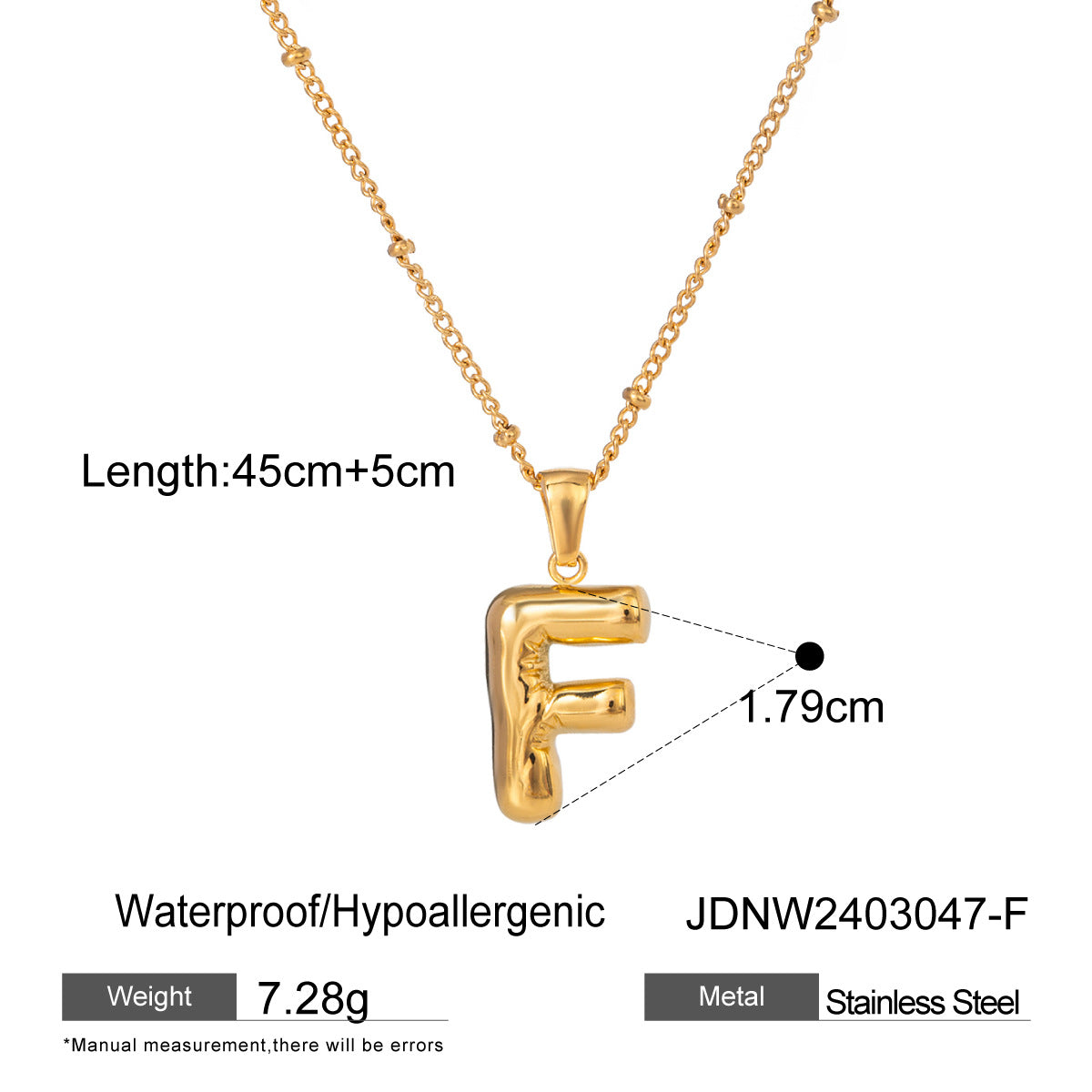 Rayana Initial Letter Necklace - F [2QK087DP]