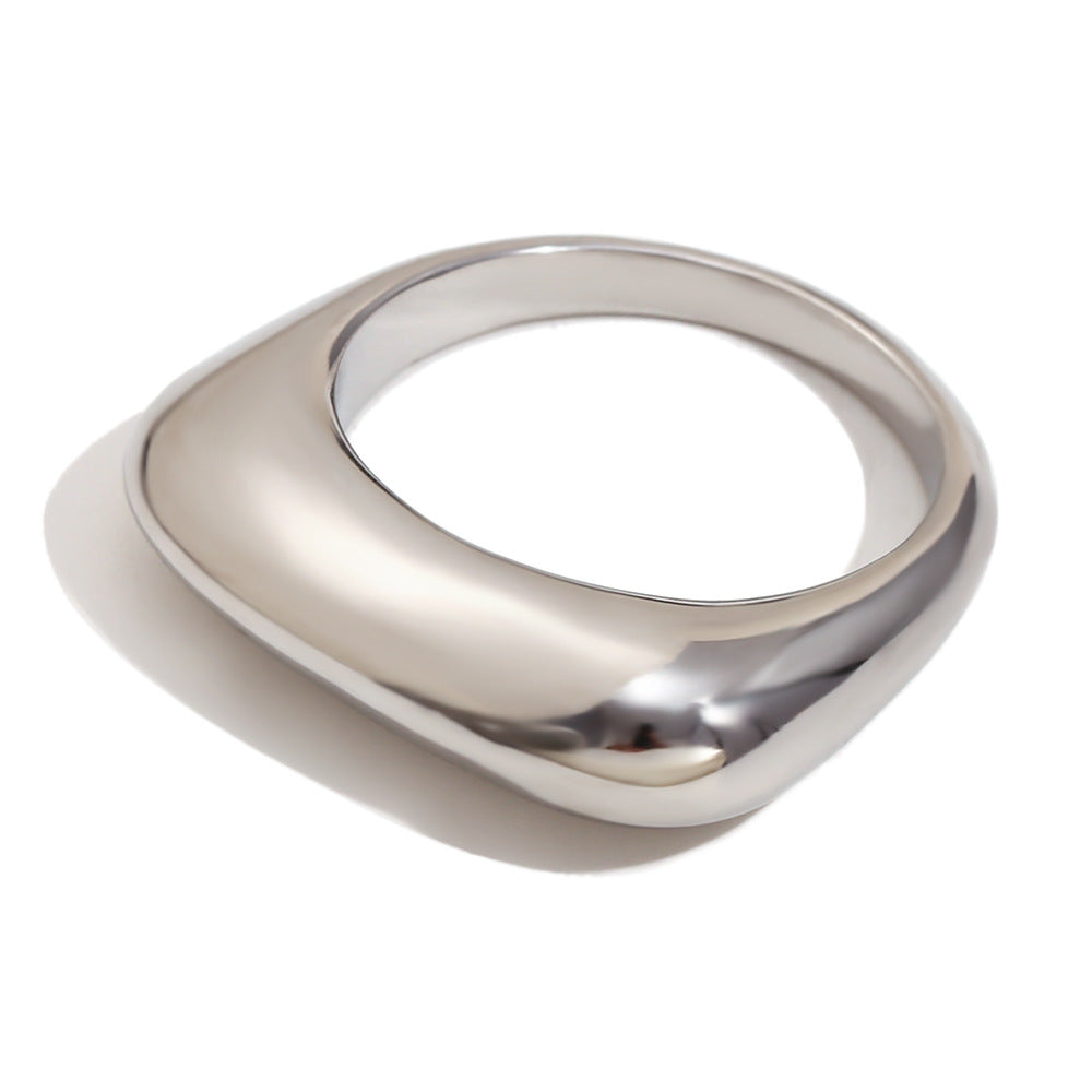 Bryndle Rectangular Band Ring - Steel [RO3T5ZKJ]