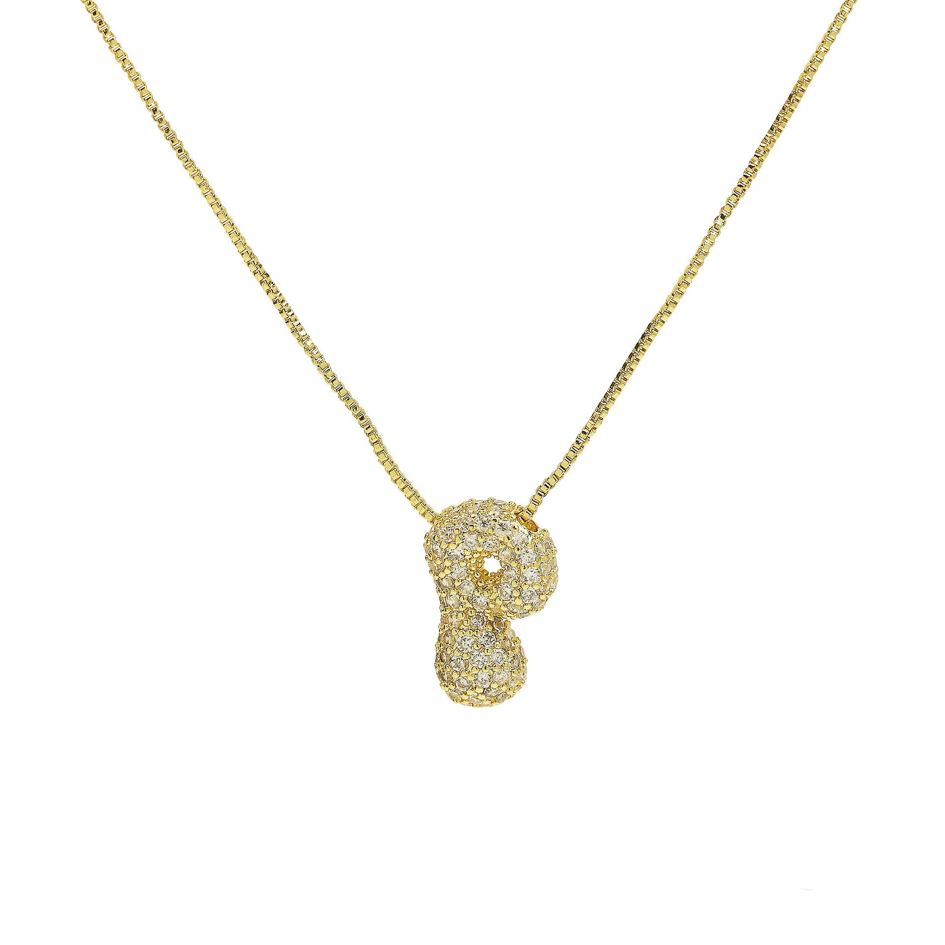 Francis Bubble Initial Necklace - Gold Necklace P [KA9MNHOE]