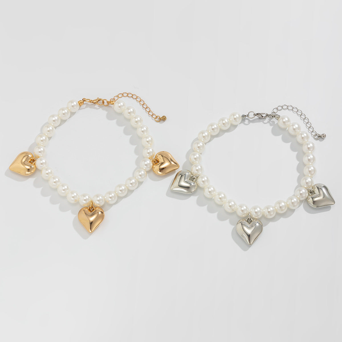 Candice Pearl Heart Anklet - Mixed Color [8CR7O1BU]
