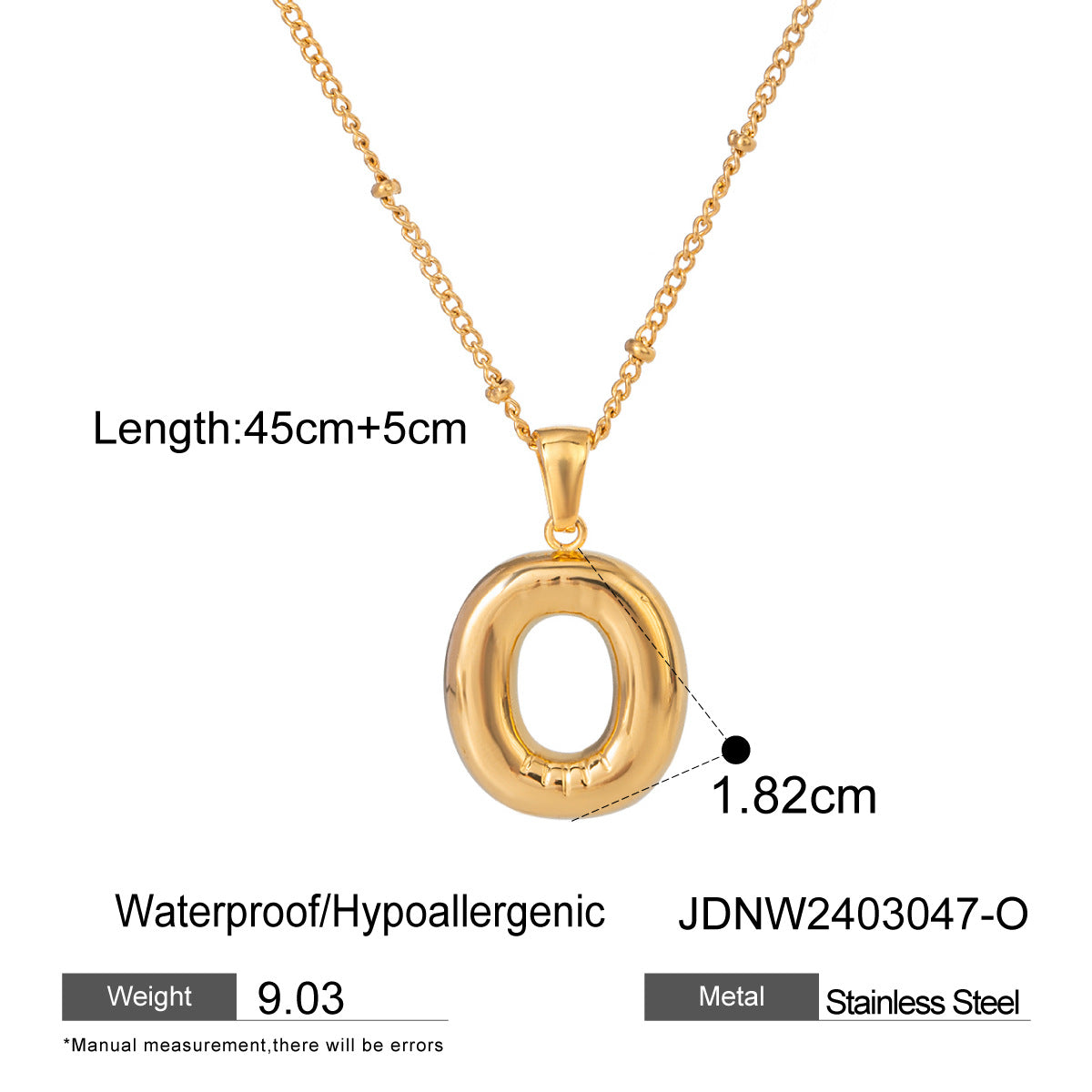 Rayana Initial Letter Necklace - O [WRGJHD9K]
