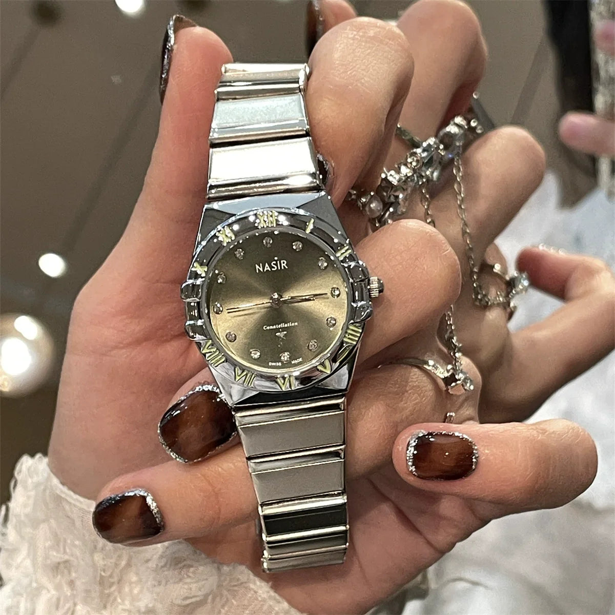 Virginia Constellation Embellished Watch - Green