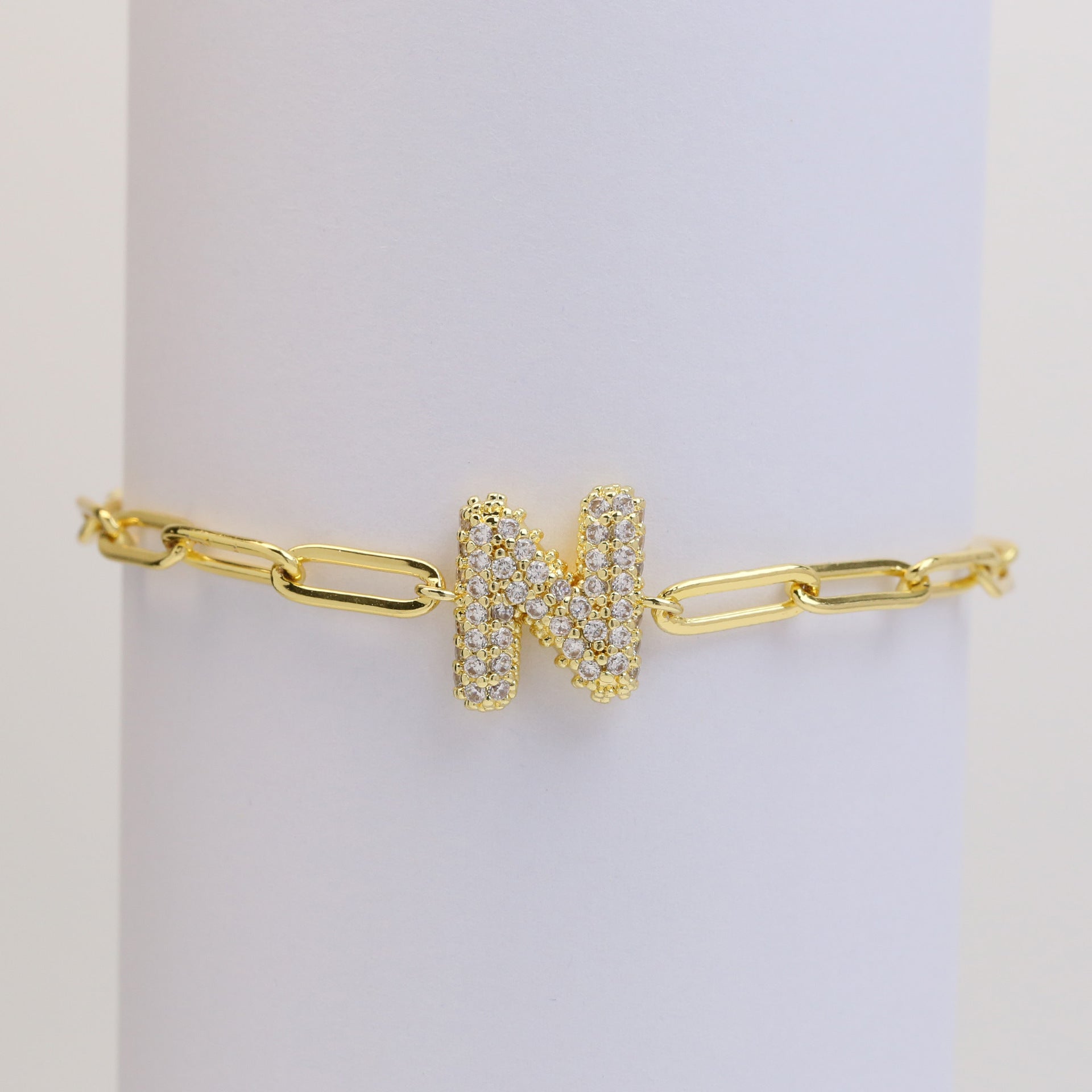 Willow Bubble Initial Bracelet - N [WI55L4WD]