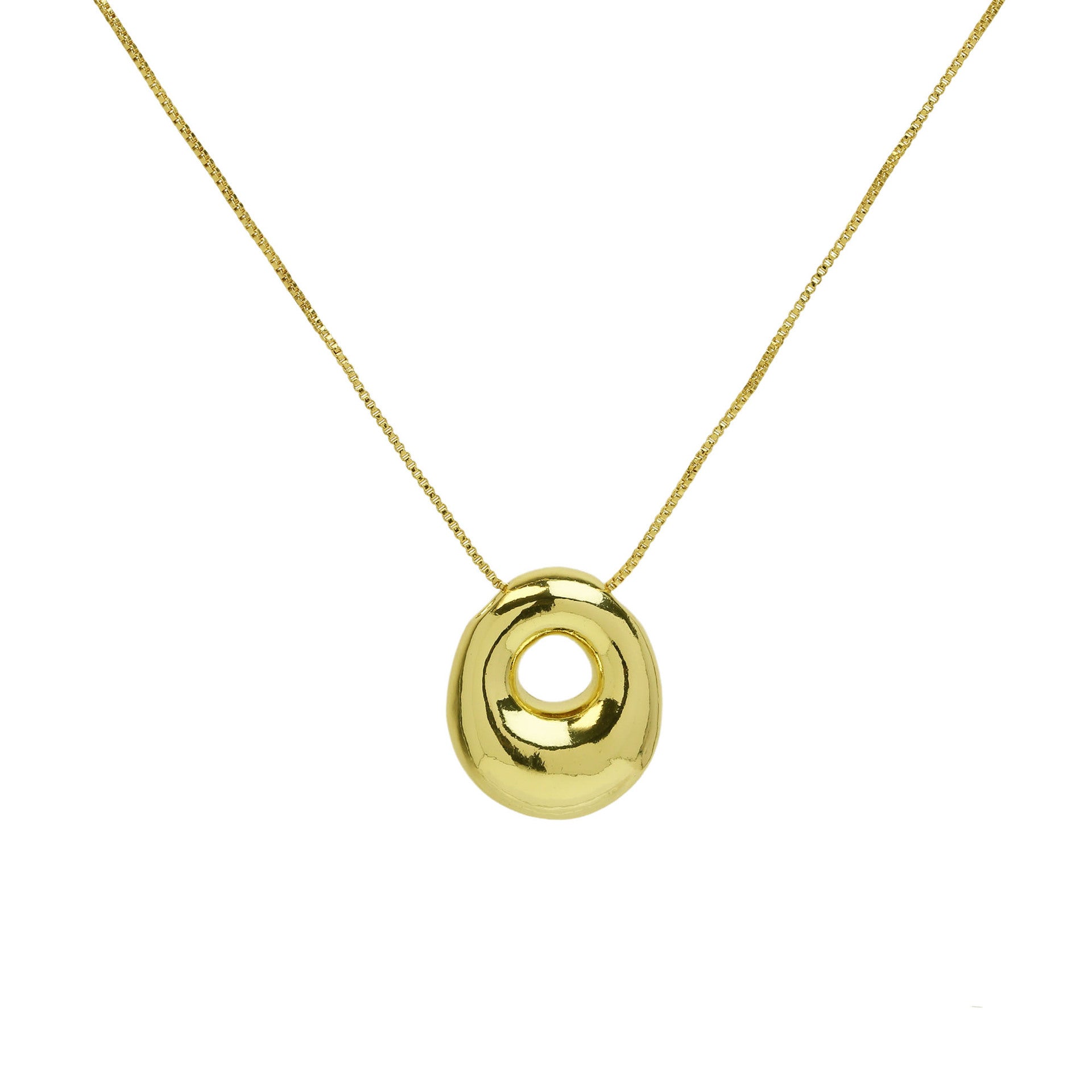 Virginia Bubble Initial Necklace - Letter O Necklace [72UTSRCD]