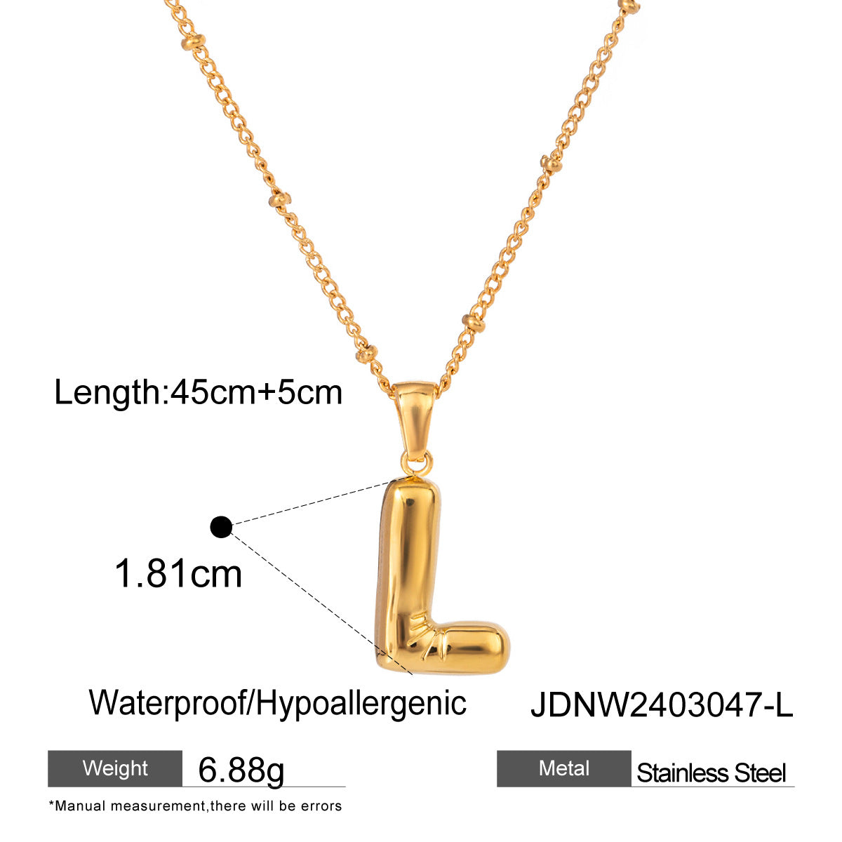 Rayana Initial Letter Necklace - L [D9OY7GY4]