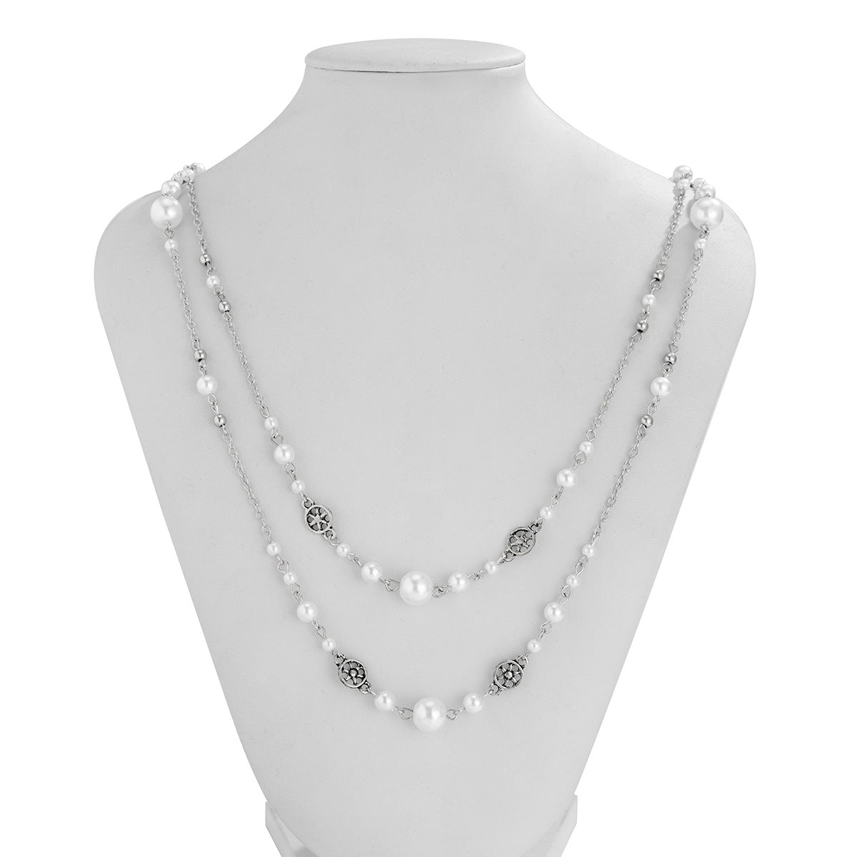Lenore Layered Pearl Tassel Necklace - Style 2 [1GOH582L]
