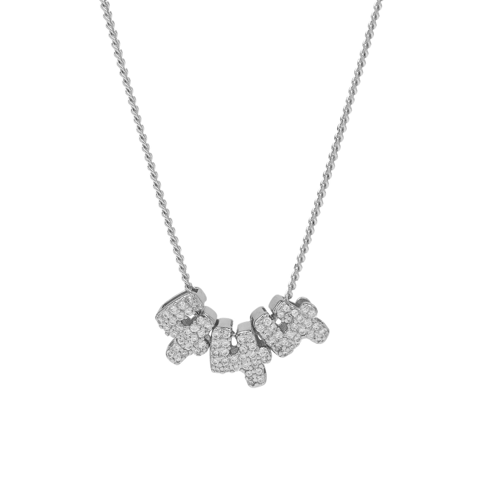 Christie Angel Number Pendant Necklace - 444 Silver [6VSBSJQK]