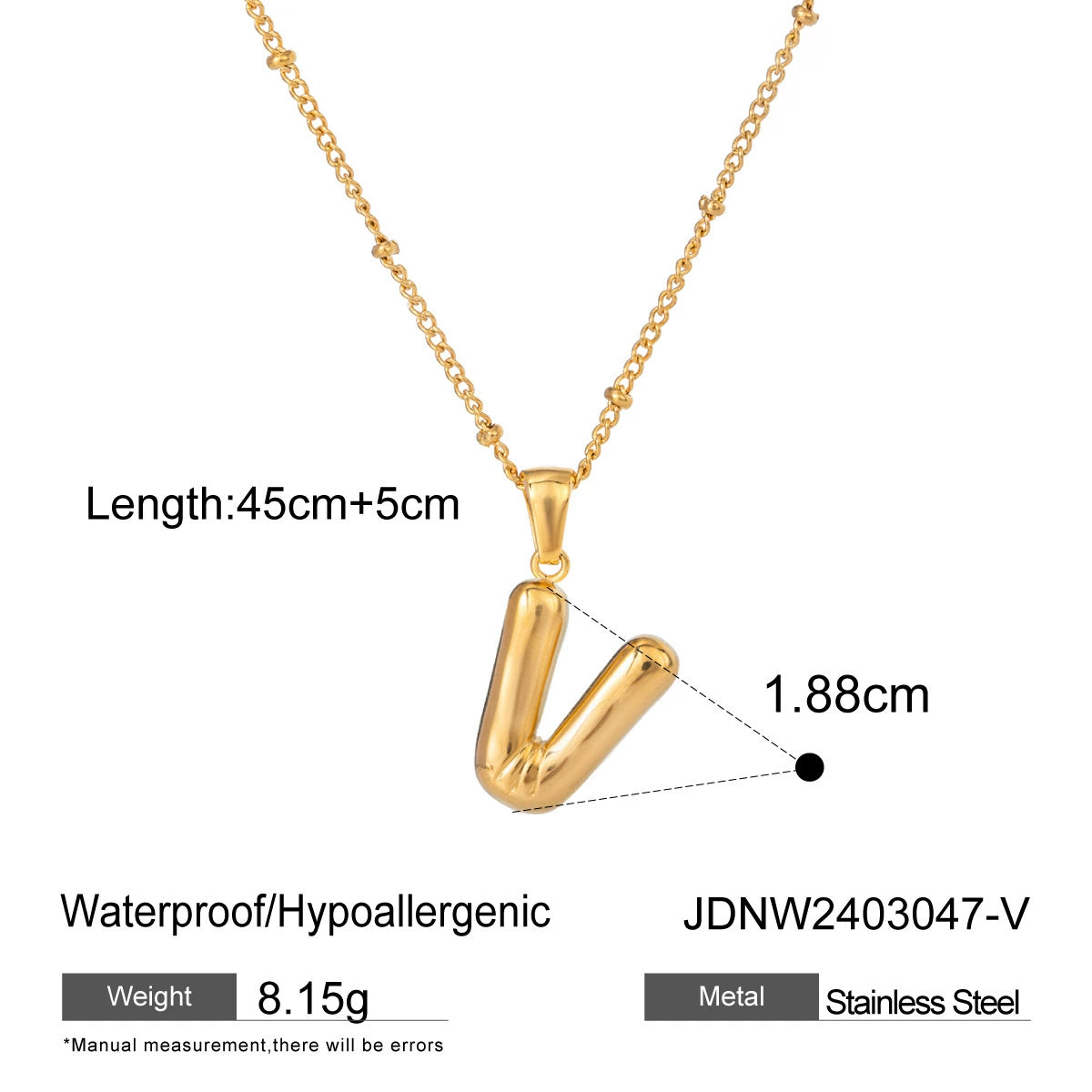 Kadyn Initial Pendant Necklace - Letter V [7NRMY3N8]