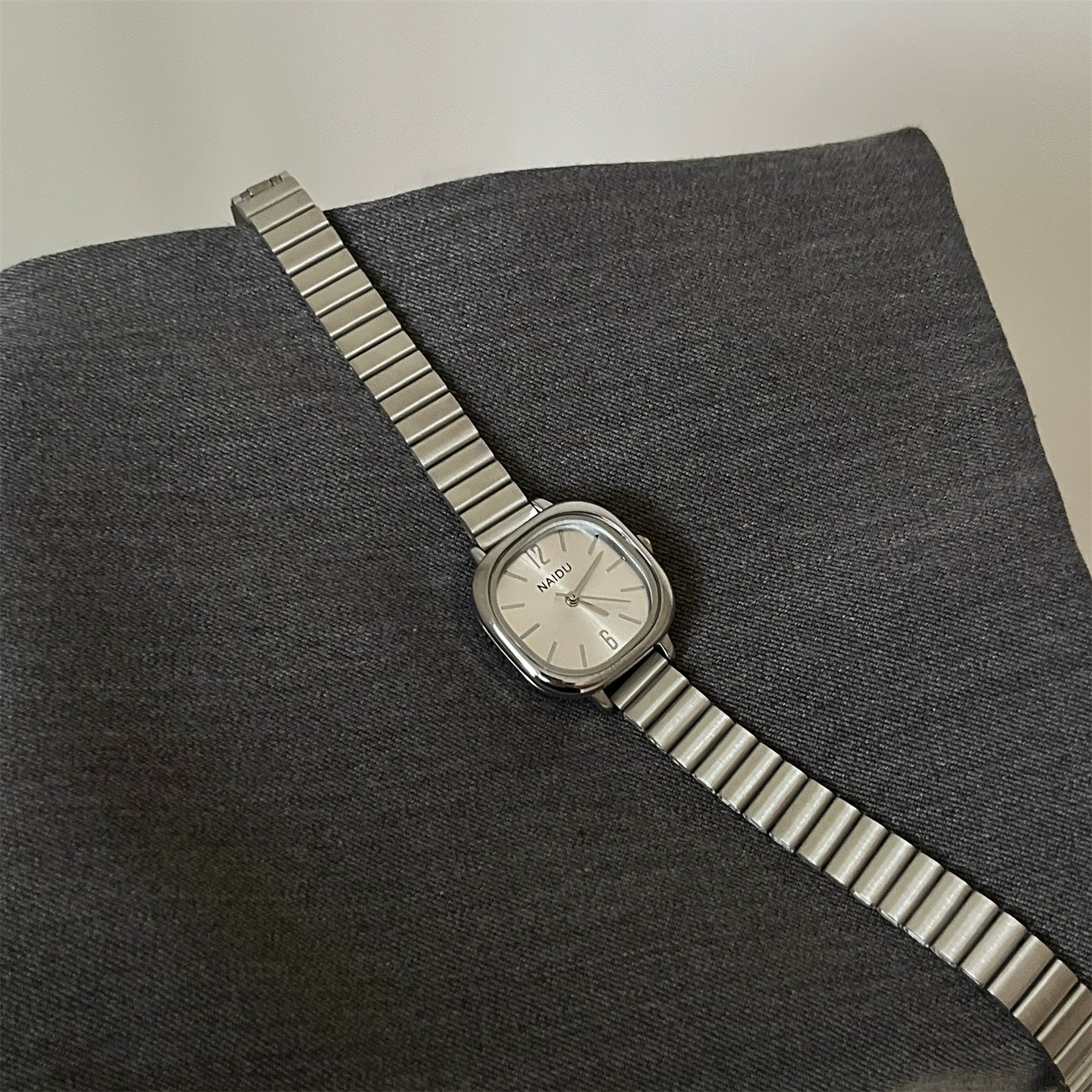 Greenlee Metallic Bamboo Watch - Silver Strap White Face [9H4PJEQ2]