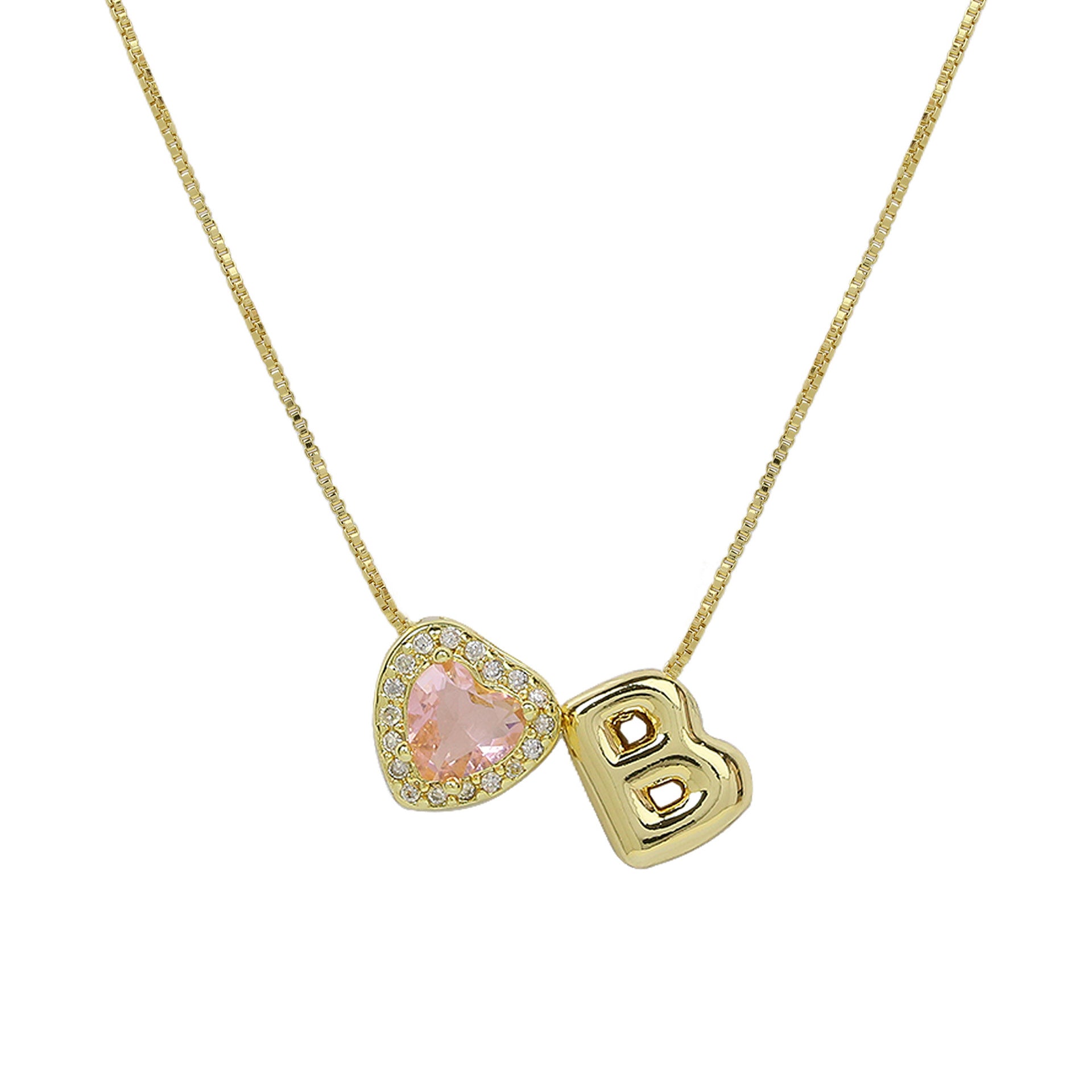 Rome Pearl Initial Necklace - B Letter [UQAXGZIB]