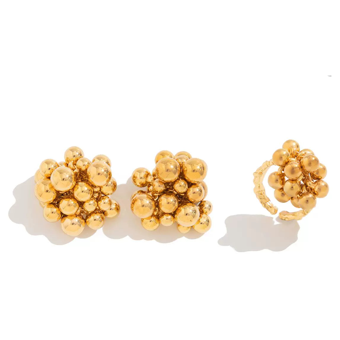 Kaidynce Organic Sculptural Jewelry Set - Gold Set