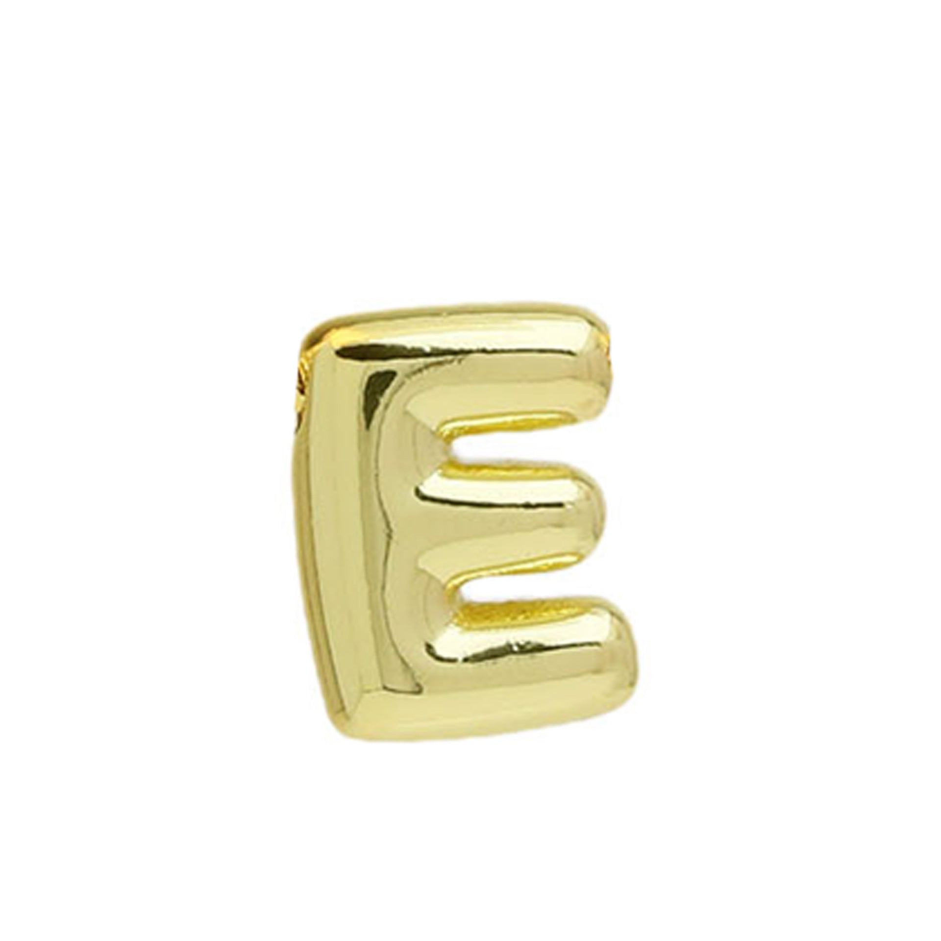Vada Gold Bubble Letter Necklace - Gold E Pendant [LNQTGEU4]
