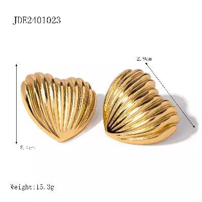 Hallie Stainless Steel Heart Earrings - JDE2401023 [PZASBQ97]