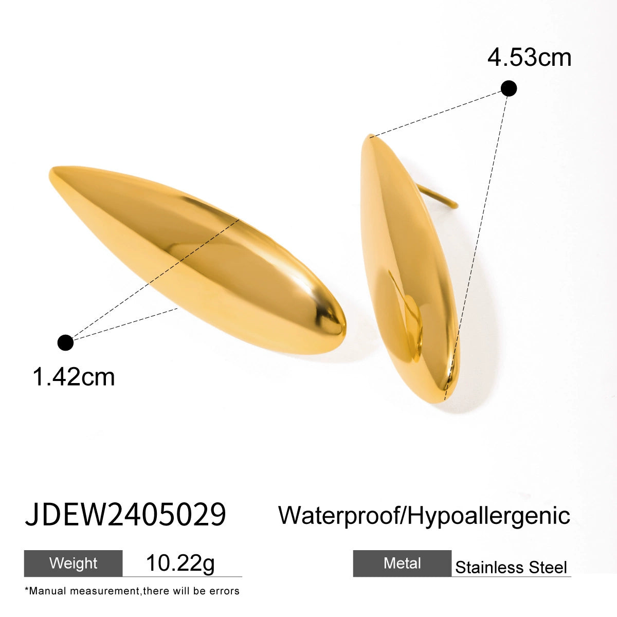 Aolani Glossy Drop Earrings - Gold Tone [UZDDLO46]