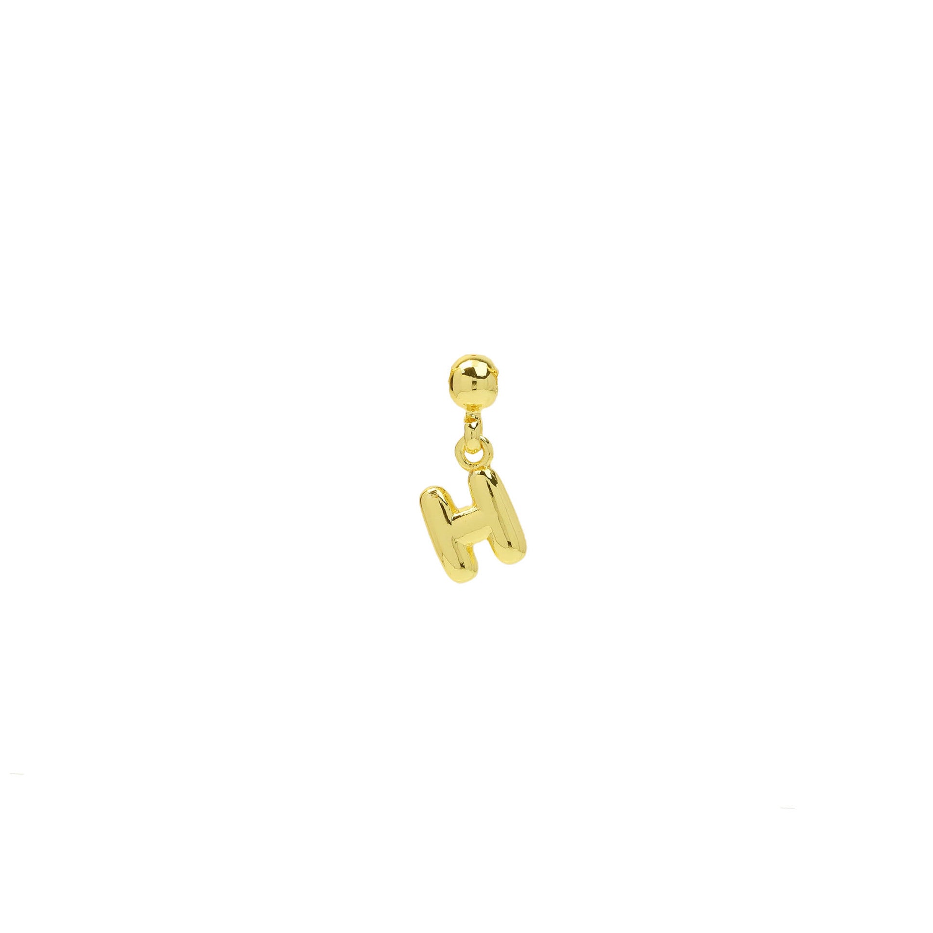Yana Gold Bubble Initial Necklace - Gold Bubble Letter H Necklace [630DFWI0]