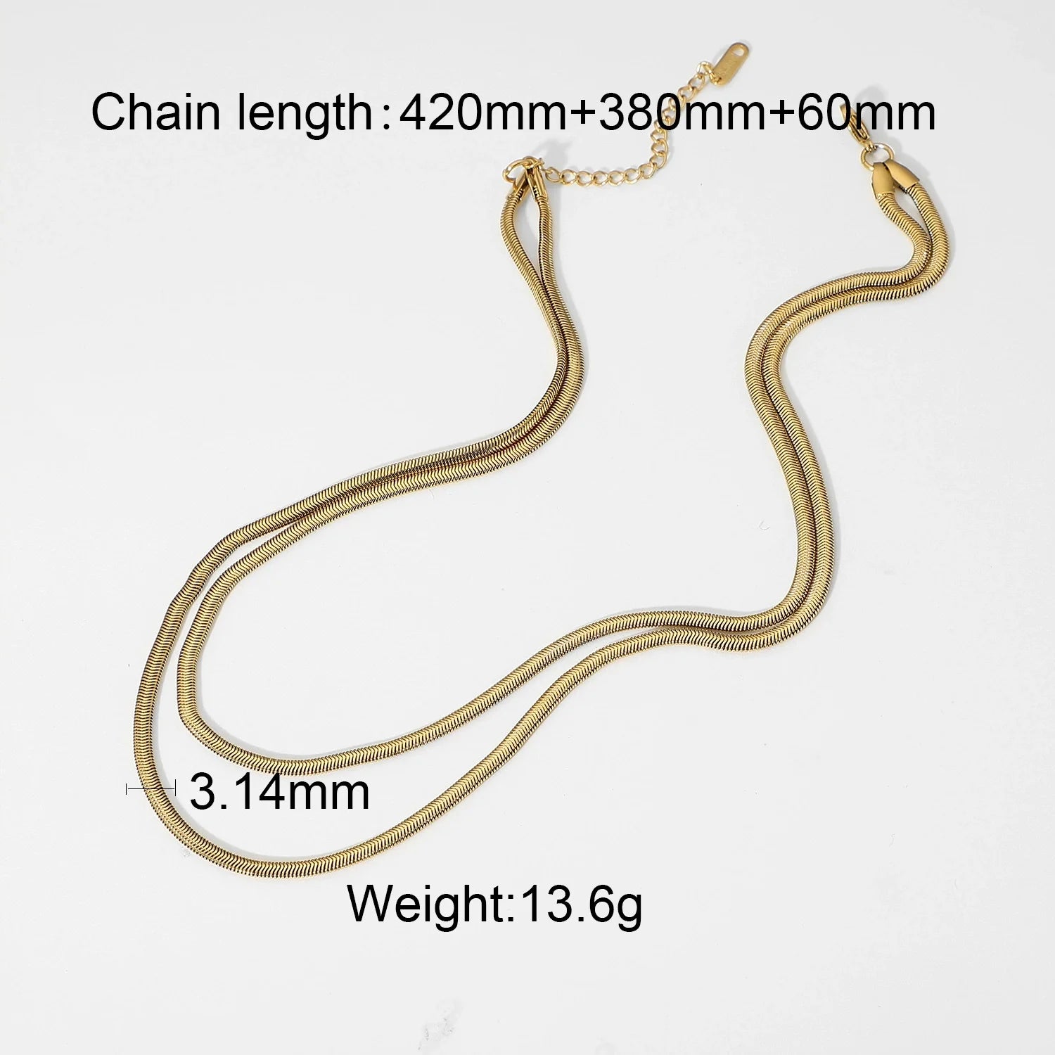 Zinnia Layered Gold Chain Necklace - JDN20167