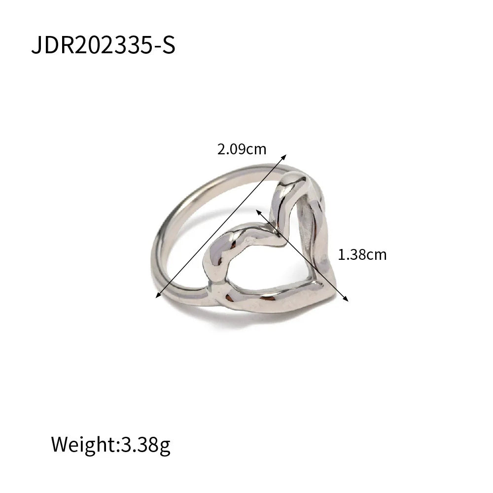 Dakotah Hammered Heart Ring - Silver Tone Size 7