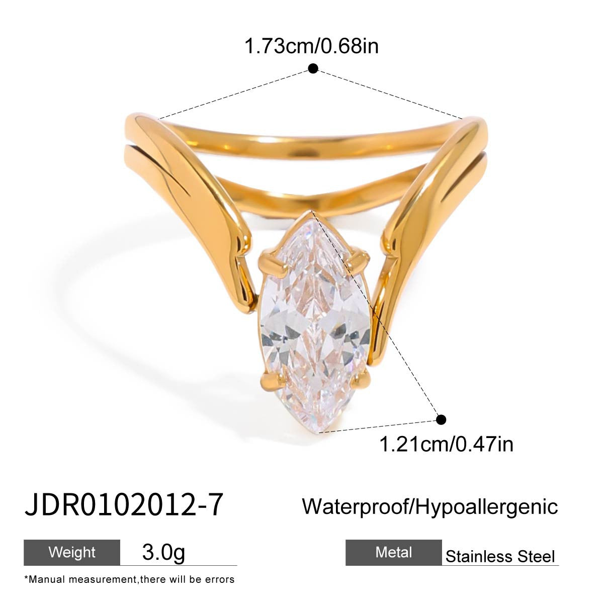 Lucille Elegant Zircon Ring - JDR0102012-7 [FFOA8H0J]